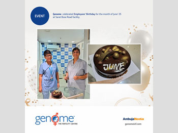 Genome celebrated employees' birthday for the month of JUNE' 25 at Sarat Bose Road facility
